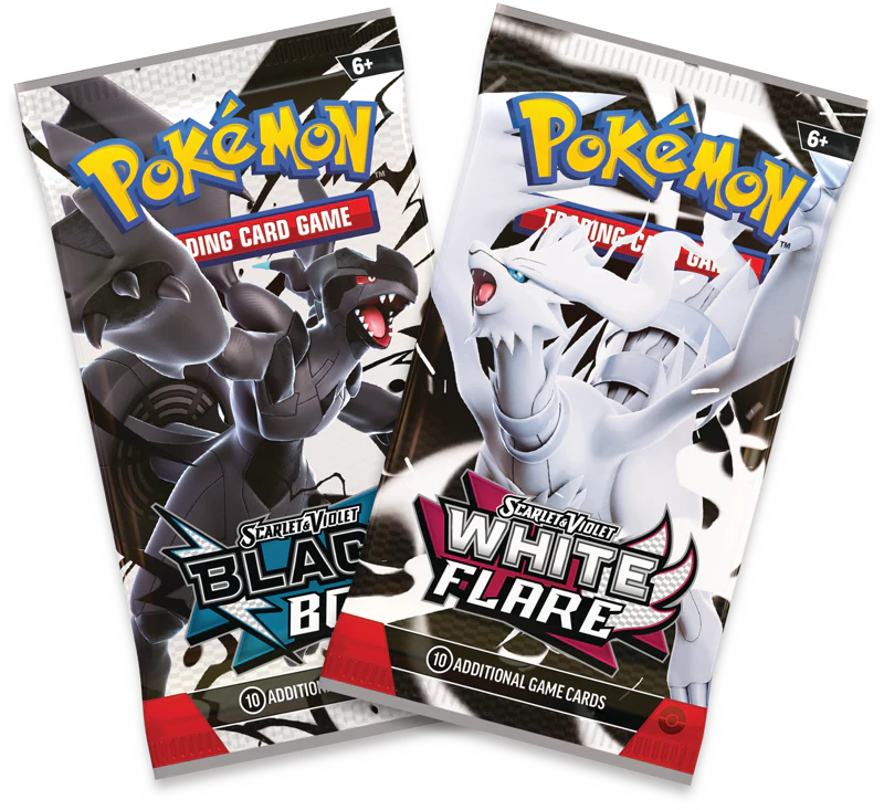 ***PRE ORDER*** TWO Pokemon Black Bolt & White Flare Booster Packs (1 of each : Total 2 Boosters)