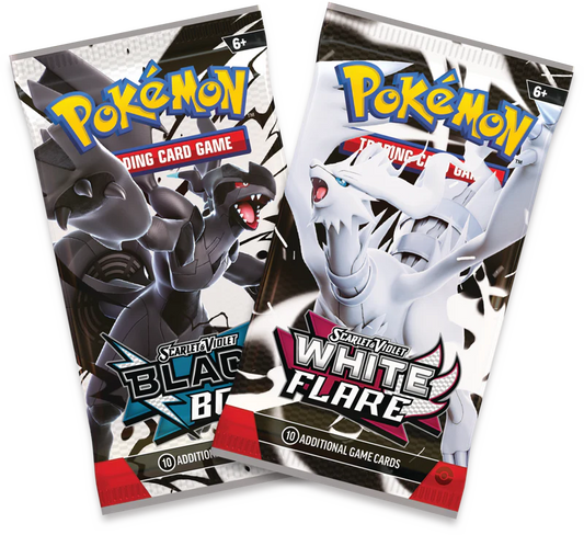 ***PRE ORDER*** TWO Pokemon Black Bolt & White Flare Booster Packs (1 of each : Total 2 Boosters)